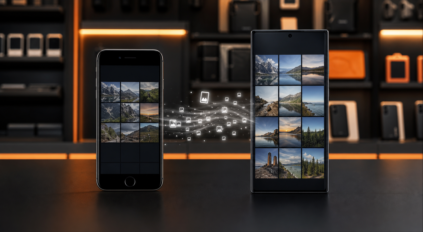 Transferência de fotos de iPhone para Android